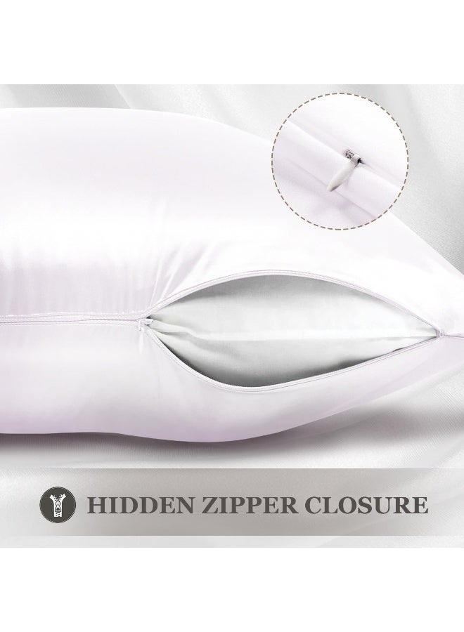Adubor 100% Silk Pillowcase - Mulberry Silk Pillow Cases, 23 Momme 6A Grade Fibers, Silk Pillow Case for Hair and Skin Health, with Hidden Zipper (Queen 20''x30'', White, 1PC) - Image 5